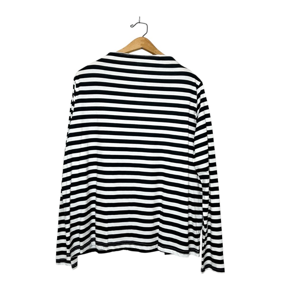 Weekday The Real Long Sleeve Classic‎ Black White Stripe Cotton Top Large L
